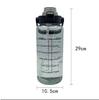 2L Large Capacity Plastic Water Cup Straw Water Bottle Portable Drink Bottle with Time Marker for Outdoor Sports Fitness