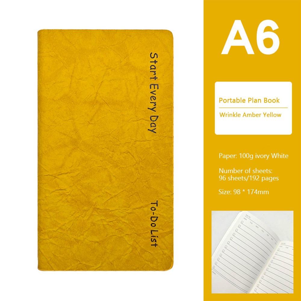 

Faux Leather Cover Daily Planner A6 Scrapbook Creative Todolist Notebook Office Use жёлтый