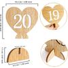 WTEMPO Wedding Heart Shaped Design Table Seat Numbers 1-20 with Holder Base Hollow-out Card Holders Festive Parties Seating Cards