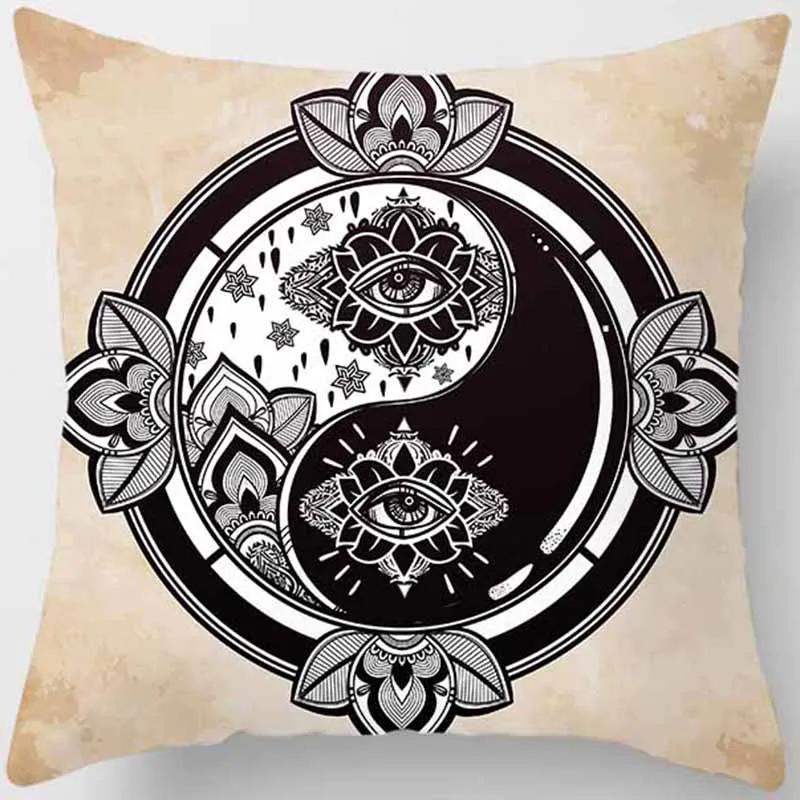 Mandala Mysterious Retro Religious Yoga Taie d'oreiller, Symdazers, Home Decorative Cojines, Sofá Poduszka