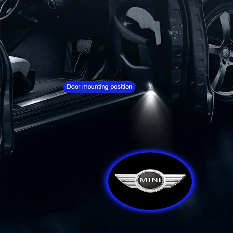 2Pcs Wireless HD Car Door Logo Welcome Lights Projector LED Decor For BMW Mini Cooper Countryman Clubman R55 R56 F54 F55 F56 F60 sfzkd77