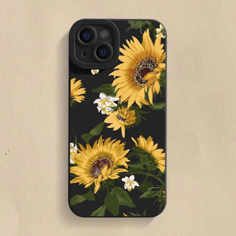 Cute Sunflower Silicone Phone Case For  Redmi 12 4G 13C Redmi Note 13 12 11 Pro Plus 13 12S 11S 11 10S 10 Shockproof Cover
