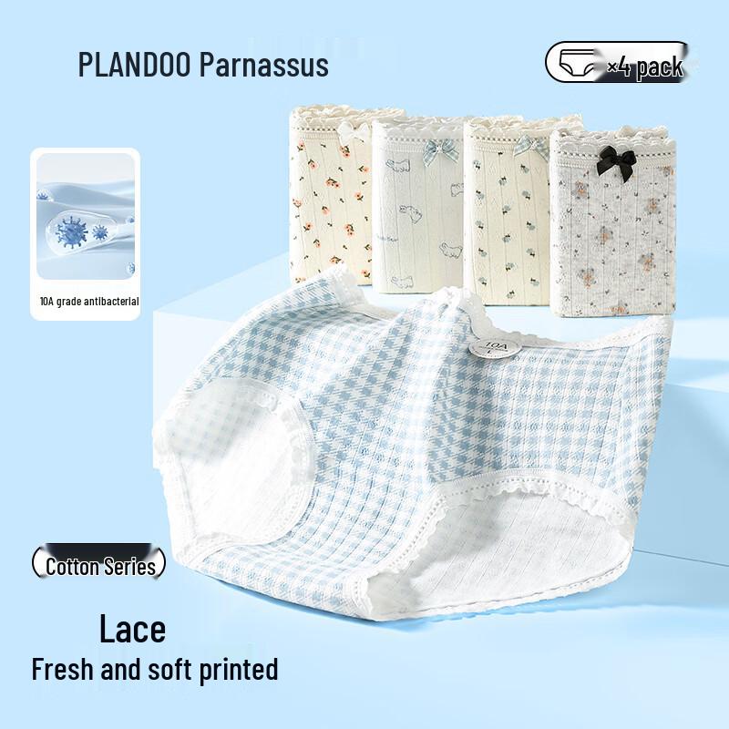 PLANDOO Women s Floral Print Cotton Briefs L