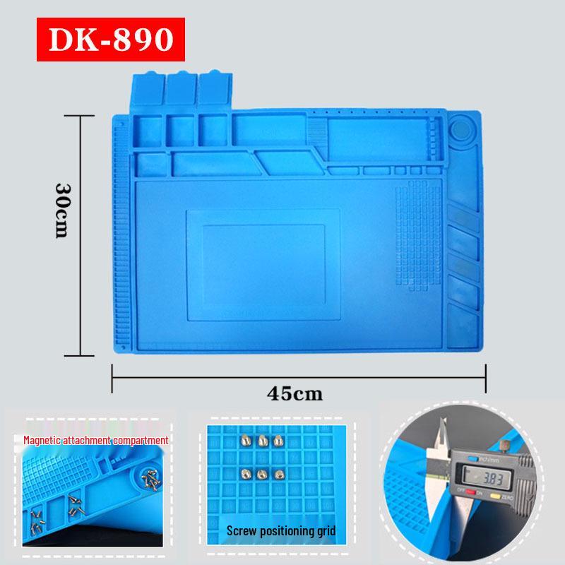 Multi-Style Magnetic Silicone Repair Pad - High-Temp Resistant, Grooved Workbench Heat Insulation Mat