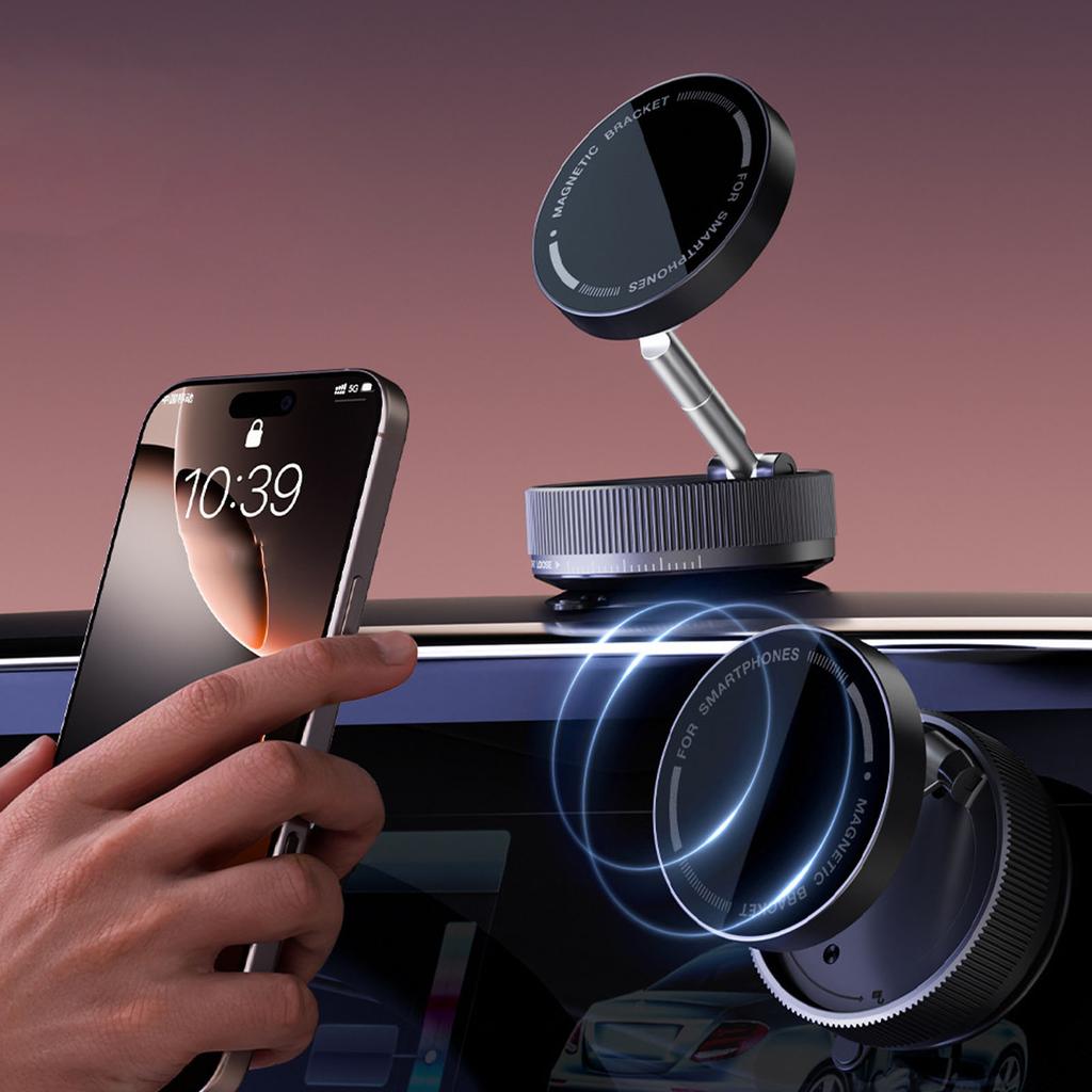 Car Phone Mount Folding Angle Height Magnetic Multifunctional Phone Mount with Vacuum Suction Cup