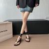 Fashion Flat Sandal Shoe 2025 Women's Summer Heels Flip Flops Platform Without Fashion New Comfort Retro Girls Corrective Gladiator Beac