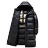 2025 New Long Over-the-knee Black Gold Down Jacket Thickened Men's Clothing Men's and Women's Winter Jacket Warm Over the Knee
