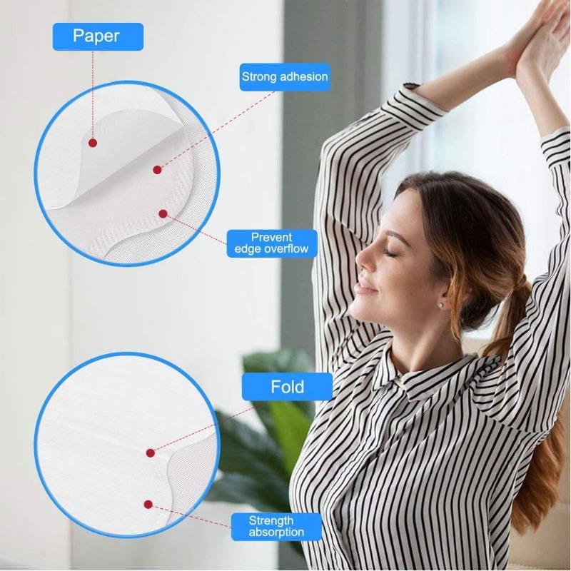 100 st armhåla svettabsorberande plåster, armhåleplåster, anti-svettplåster, sommar anti-svett, utan spår, osynligt andningsbart svettbarriärplåster