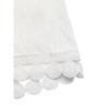 Women High Waist Drawstring Lace Trim Loose Casual Wide Leg Pants