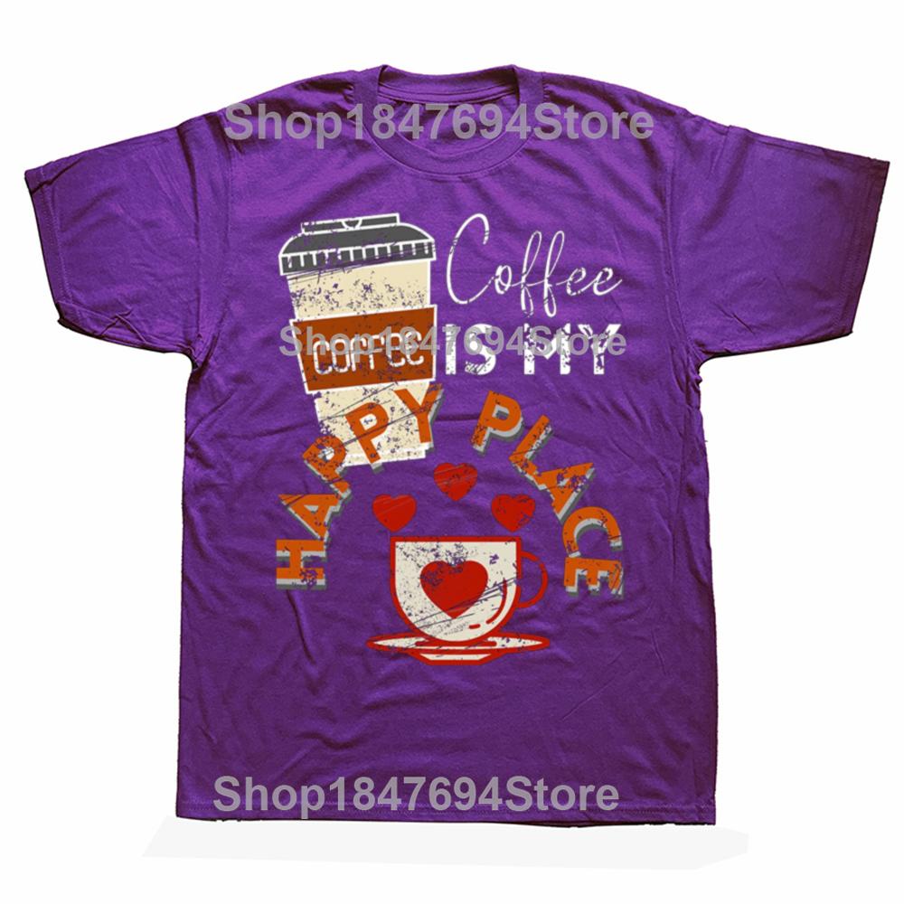 Coffee Is My Safe Place Comfort T Shirt Women Funny Retro Coffee Graphic Tee Aesthetic Tshirt High Quality Cotton Tshirt