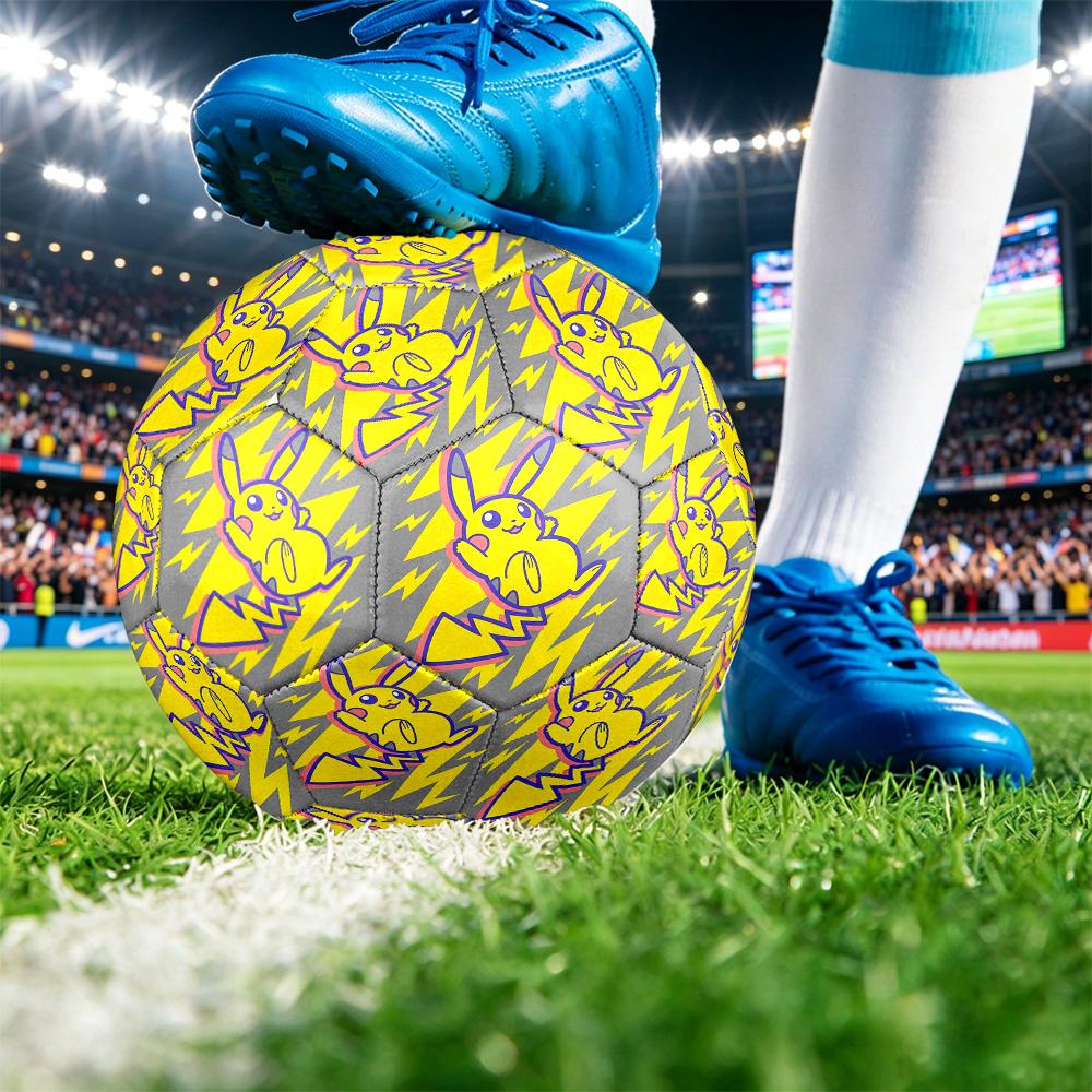 Pikachu Printed Size 5 Standard Football, Waterproof PU Training Soccer Ball for Outdoor Sports