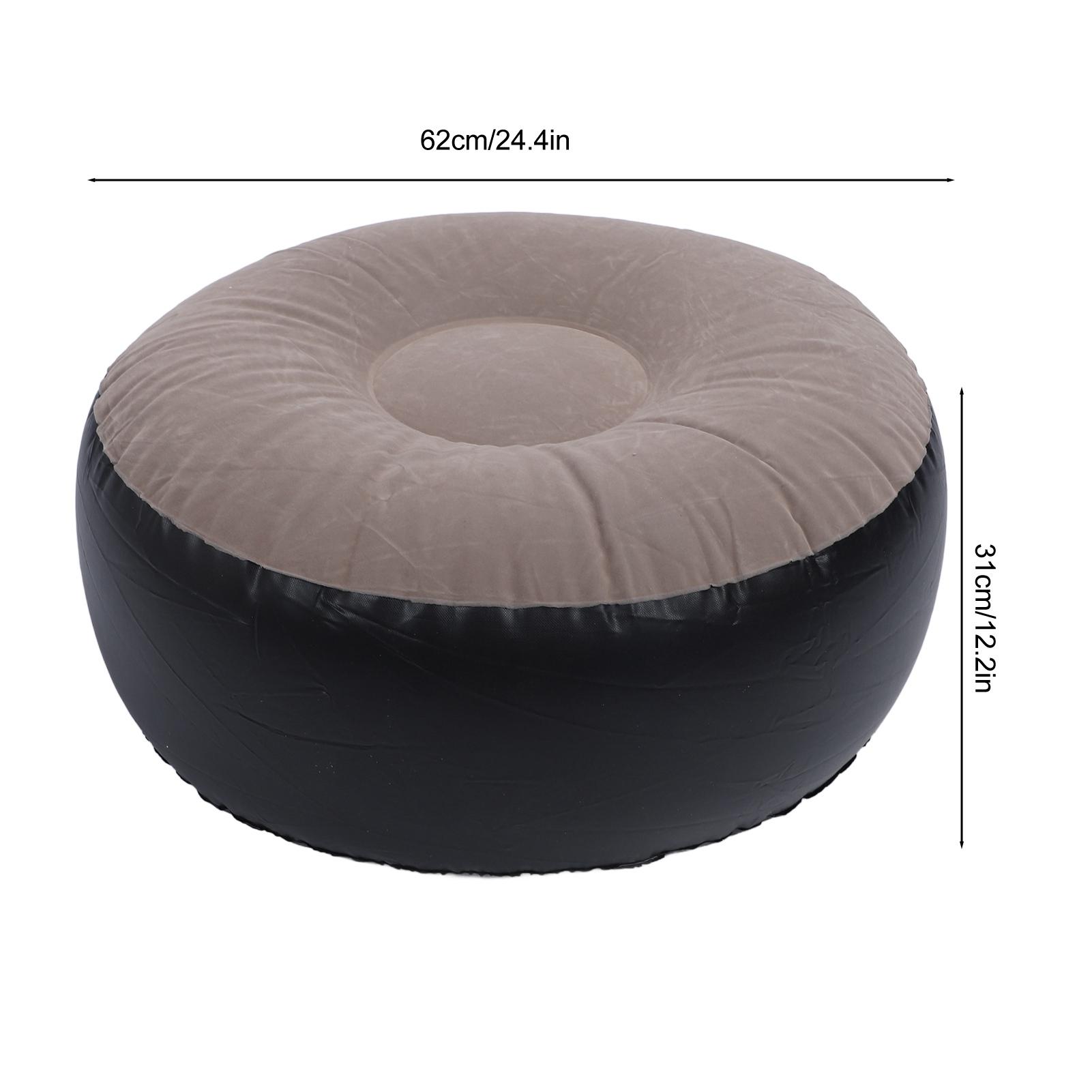 1 шт. Надувной флокированный табурет, многоцелевой, легкий, эргономичный дизайн, круглый, портативный, надувной табурет для путешествий, кемпинга кофейный