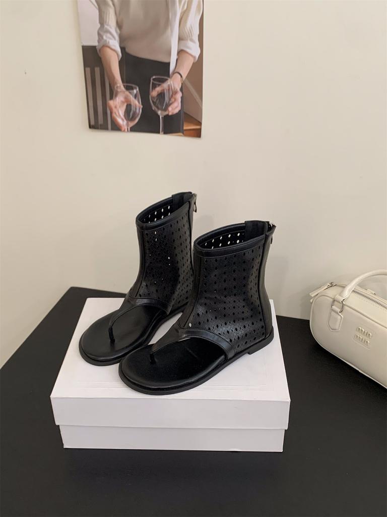 Inner heightening toe cool boots women's shoes summer mesh hollow sandals travel boots small short boots