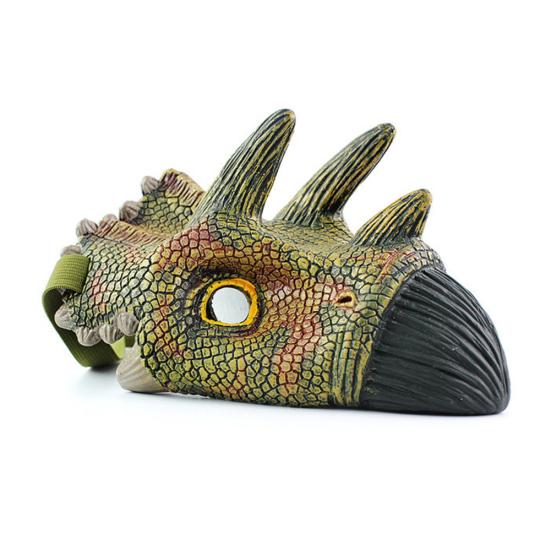 Scary Rex Triceratops Dinosaur Latex Face Mask Halloween Cosplay Party Supples