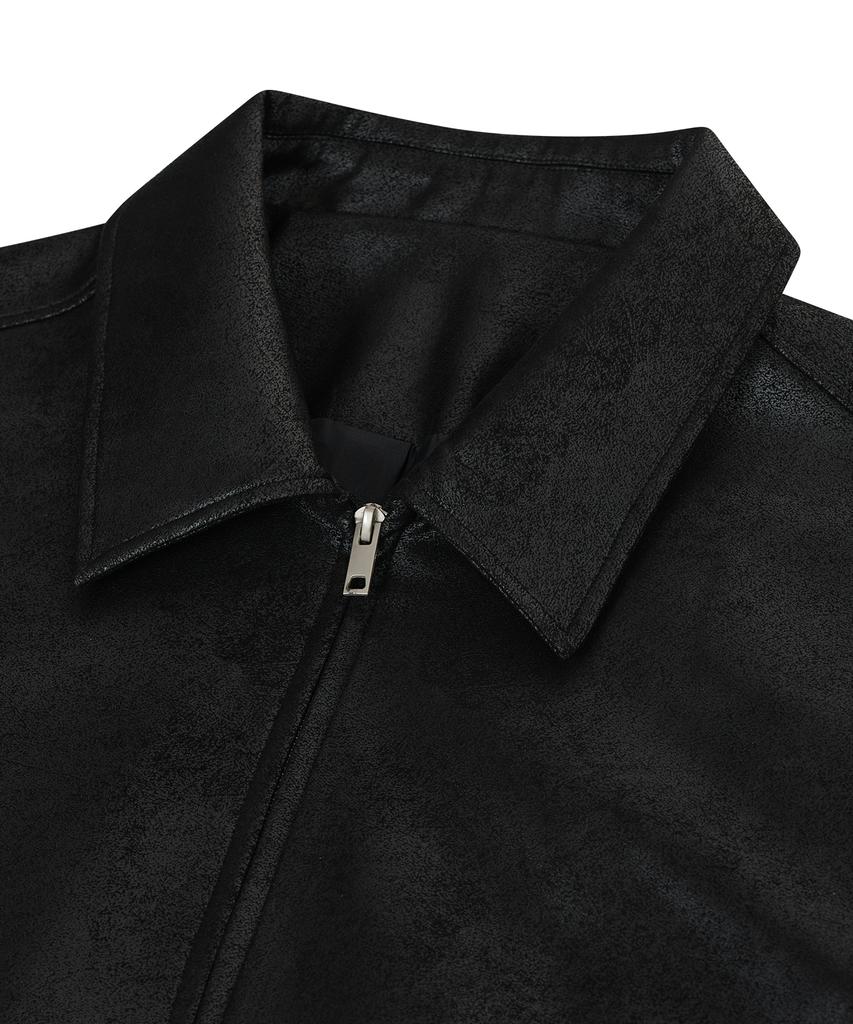 Standarderror 87-Stan009 [Renewal] Standard Blouson Suede Jacket Cracked Black (C Type)