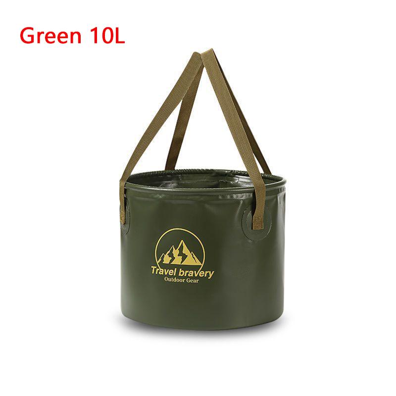 

SEAMETAL 10/20L Outdoor Multifunctional Bucket Collapsible Portable Travel Bucket Large Capacity Carrying Bucket Camping Fishing Bucket 10L зелений
