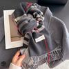 "New Autumn/Winter Nordic Houndstooth Scarf - British Versatile Double-Sided Tassel Plaid Shawl"