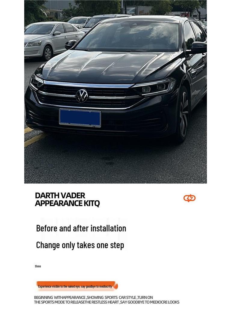 Volkswagen Sagitar 2023-2025 Kühlergrill-Veredelung mit Silbernen Streifen & Schwarzen Paneelen