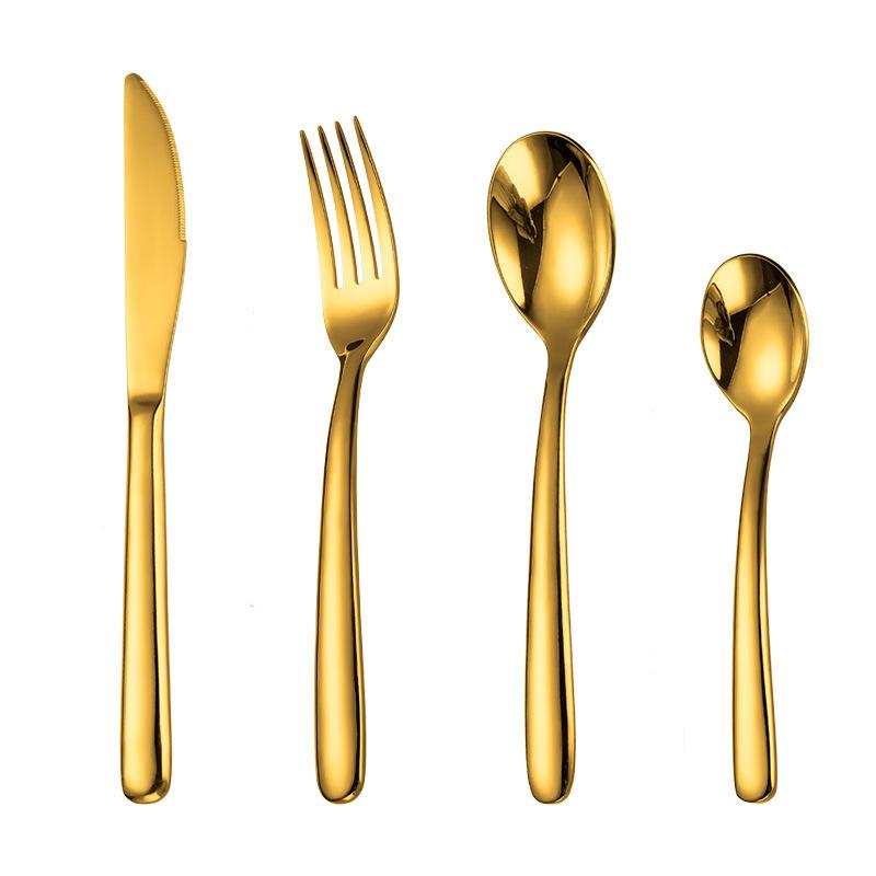 304 stainless steel European round handle Western tableware High-end restaurant hotel supplies knife fork spoon tea spoon