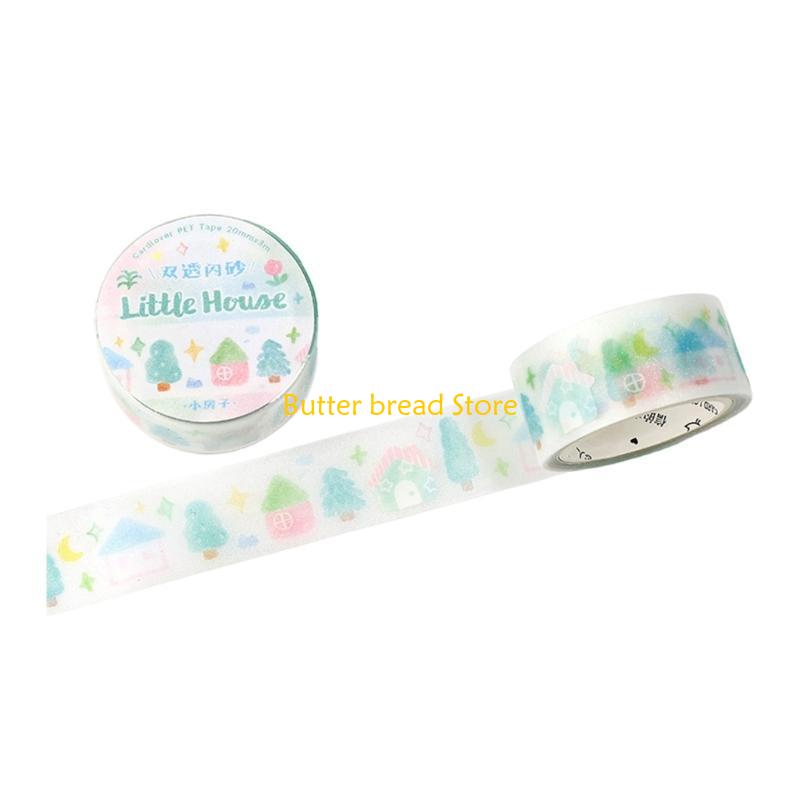 W89C Scrapbooking Background Tape 20mmx3m Aesthetic Masking Tape for Journal Planner
