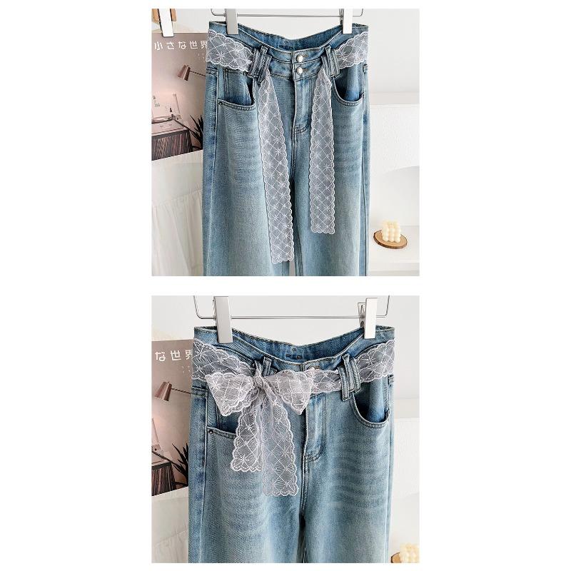 Women Korean Style Long Lace Scarf Multifunctional Decorative Waist Belt Hair Band
