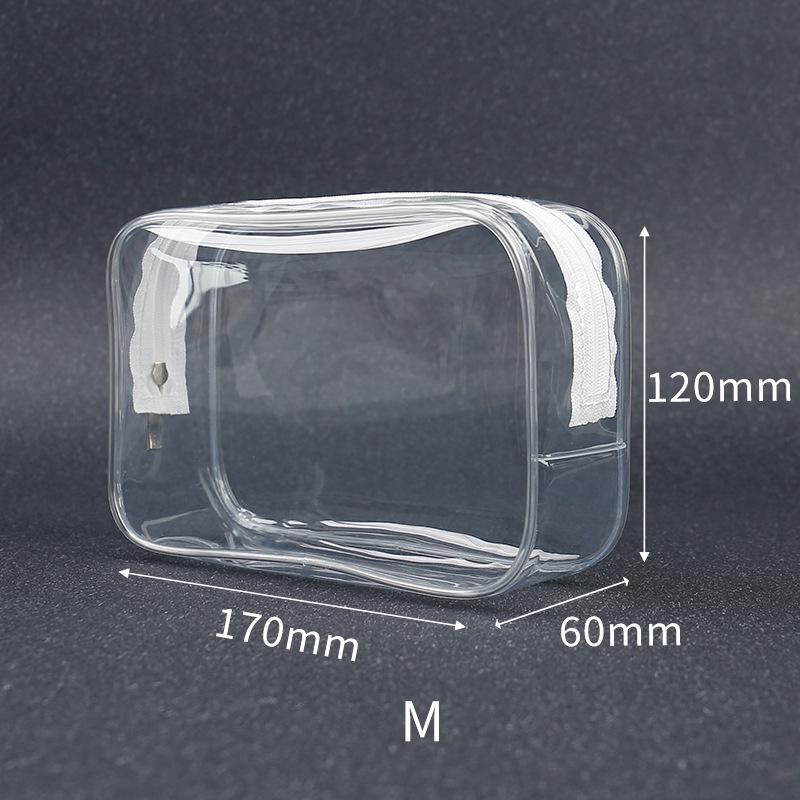 Kawaii Cute Transparent Cosmetic Bag Large Capacity Portable Travel Cosmetic Organizer New Clear Pencil Case Makeup Storage Bag