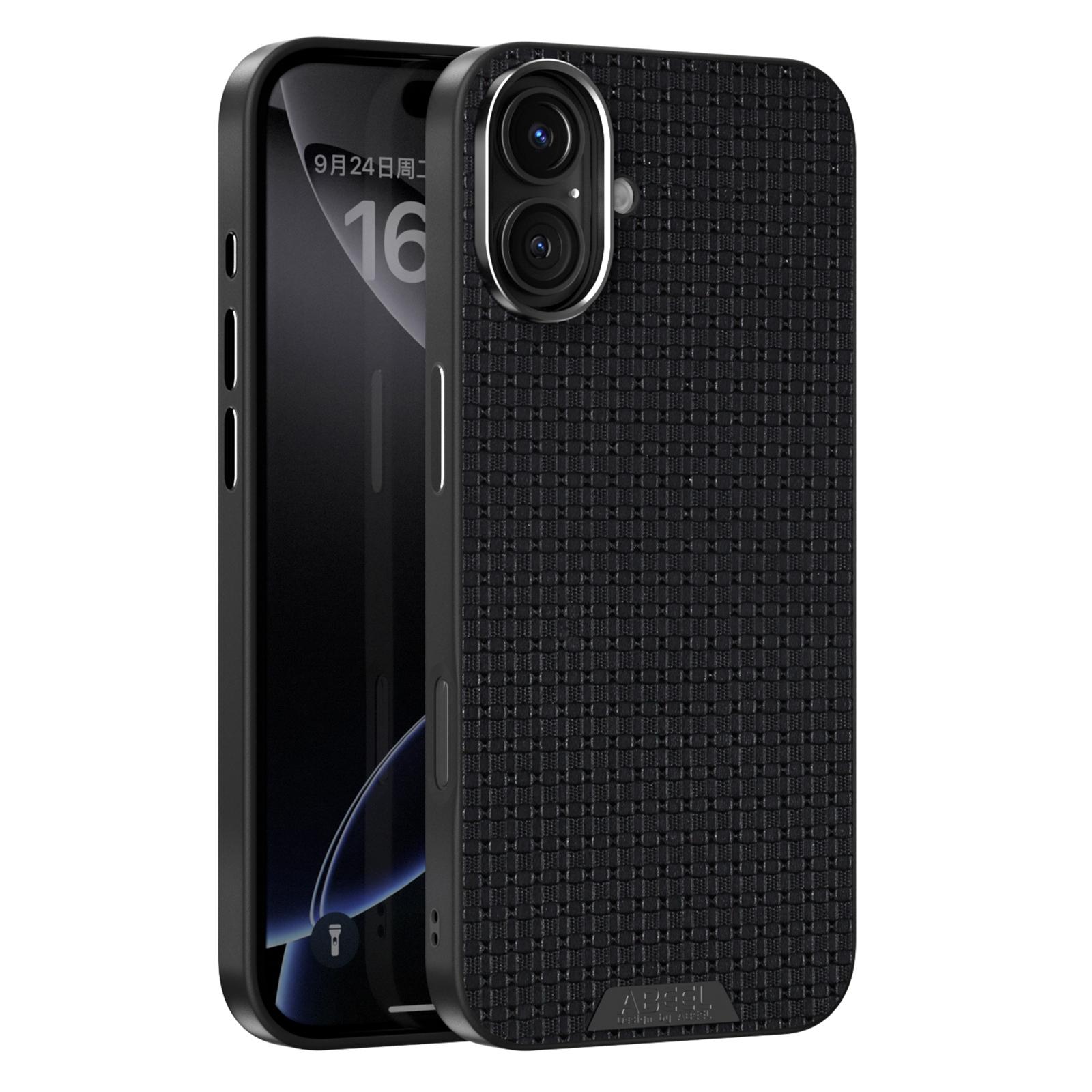 

ABEEL For iPhone 16 Case Compatible with MagSafe Textured Micro-Embossing Back Cover Black