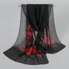 Spring Printed Chiffon Scarf Floral Printed Beach Shawl Lightweight Neck Scarf Summer Neck Sun Protection Scarf Shawl 150*50cm