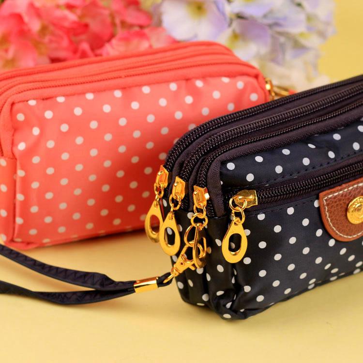 Women's Wallet Canvas Four Zippers Handbags Large Capacity Solid Female Clutch Phone Bag Portable Women Purses Card Holder