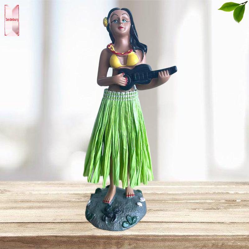 Customizable Hawaiian Hula Girl Dashboard Ornament Doll