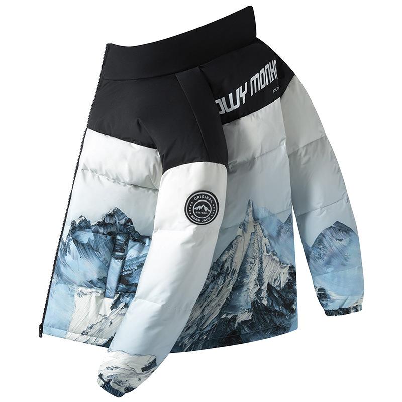 

Мужской зимний тренд пуховик пара новый теплый утолщенный воротник-стойка куртка-хлеб универсальная мужская куртка 3XL