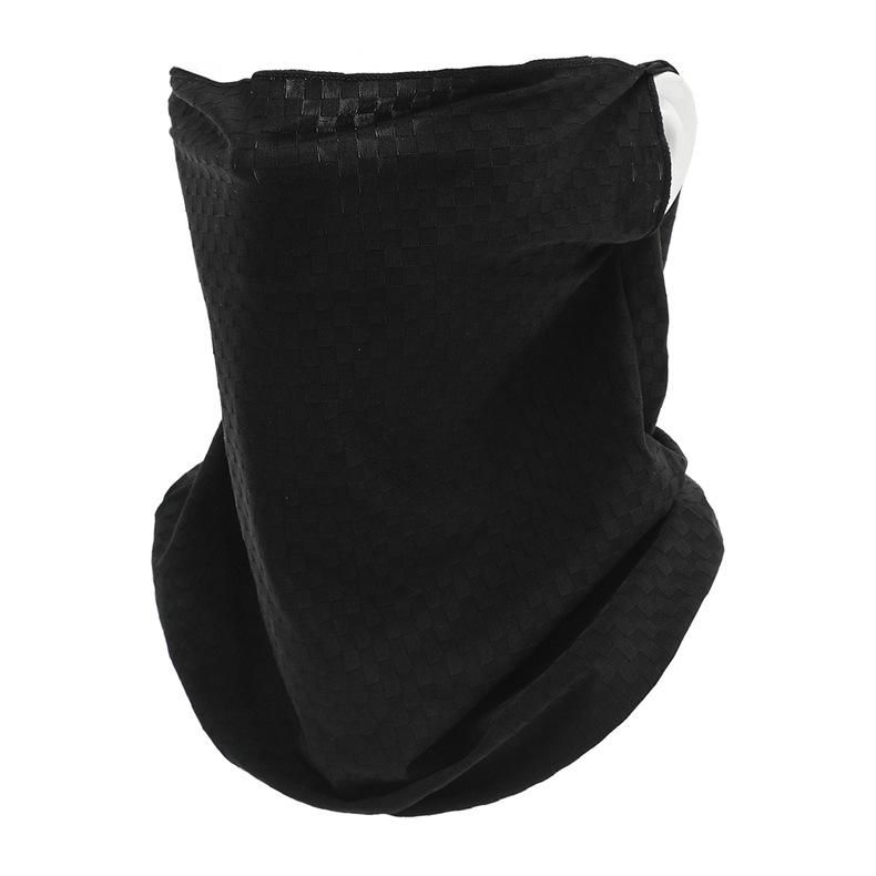 

Дышащий бафф из ледяного шелка: Быстросохнущий, Заушный, Защита от солнца для активного отдыха чёрный