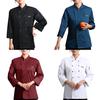 Top da chef Tasca tinta unita Manica lunga Bottoni da catering leggeri a doppio petto Taglie forti Camicia da cuoco unisex Abbigliamento da chef