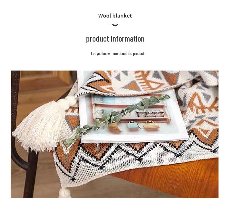 Böhmische Retro Strickwolle Sofa Decke - Leichter Luxus Klimaanlagen- & Nickerchen-Überwurf