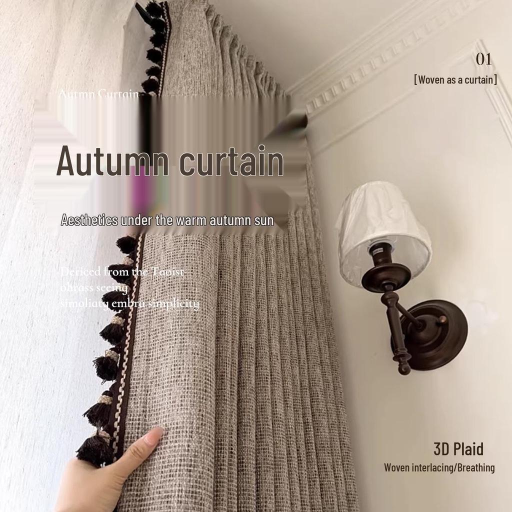 Chu Yang Qiu Retro Baumwoll-Leinen-Vorhänge: Halbtransparent im antiken Stil für Wohnzimmer/Schlafzimmer