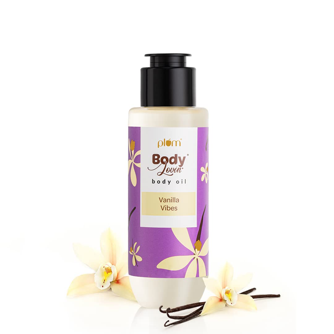 

Plum BodyLovin Vanilla Vibes Body Oil | Intense Moisture & Instant Glow | Long Lasting Warm Vanilla Fragrance | Non-Greasy & Lightweight | Soft & Nou