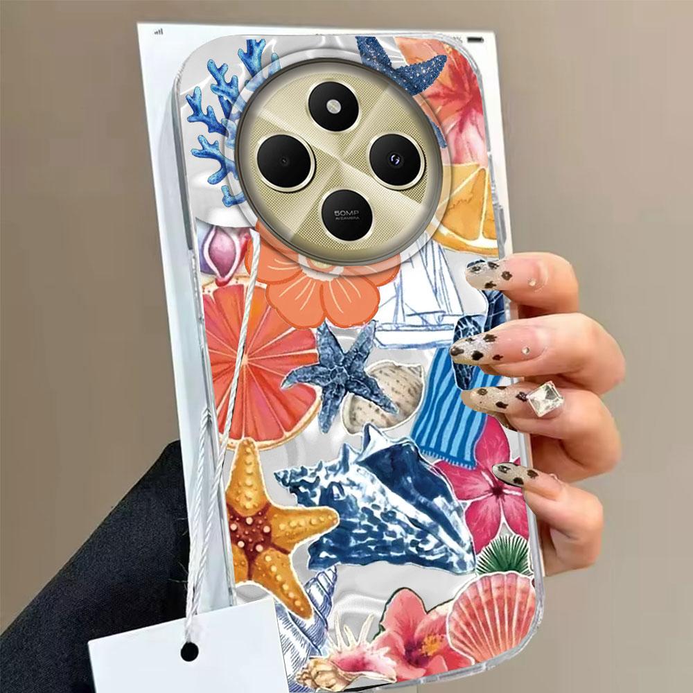 Fruit Sun Face Water Texture Phone Case for Xiaomi Redmi Note 14 13 12 11 11S 10 9 8 Pro 9C 13C 14C A5 A3 A4 A3X A1 A2 9A Cover