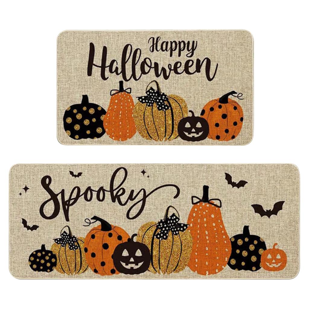 Halloween Ghosts And Horror Polka Dot Kitchen Rug 2-Piece Set, Fun Kitchen Mats, Suitable For Home Use