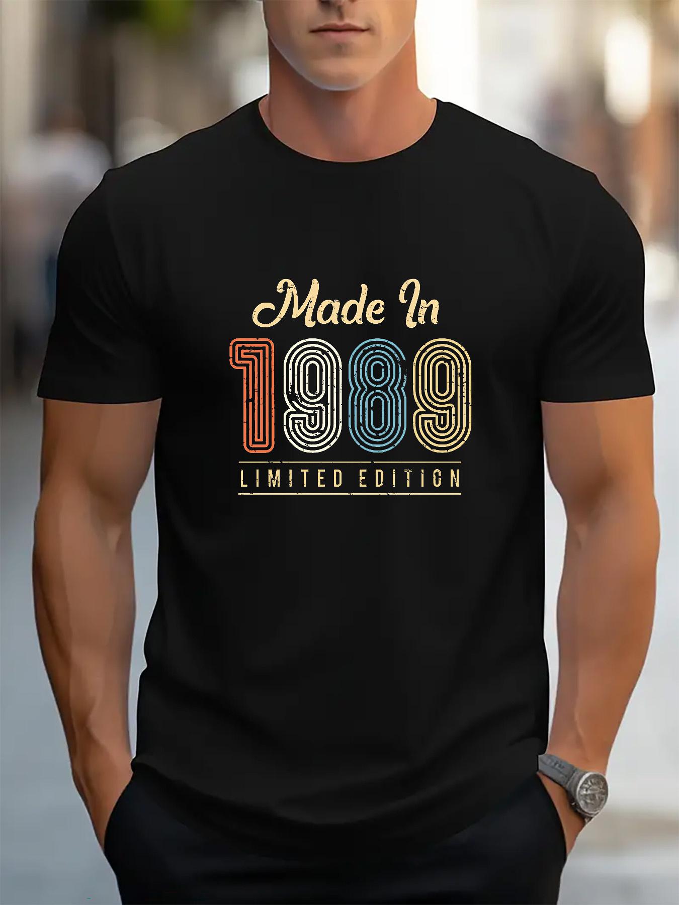 A Print Round-Neck Sports T-Shirt Made in 1989 L