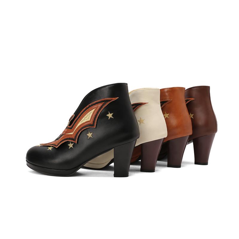Women's High-heeled Single Shoes Spring and Autumn Waterproof Table Thick-heeled Color Matching Large-size Single Shoes