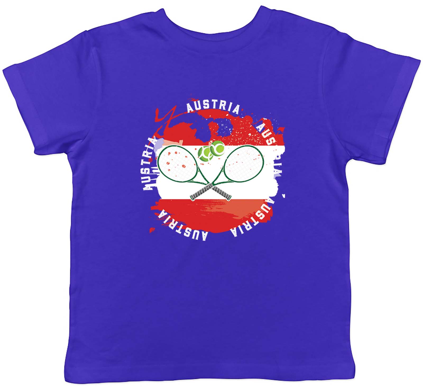 Tennis Sports With Austria Flag Childrens Kids T-Shirt Boys Girls Gift 160