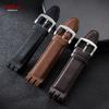 Matte Genuine Cowhide Watch Band for Swatch YOS440 449 401 447 Bamboo Embossed Leather Watch Strap for Men Business Wristband
