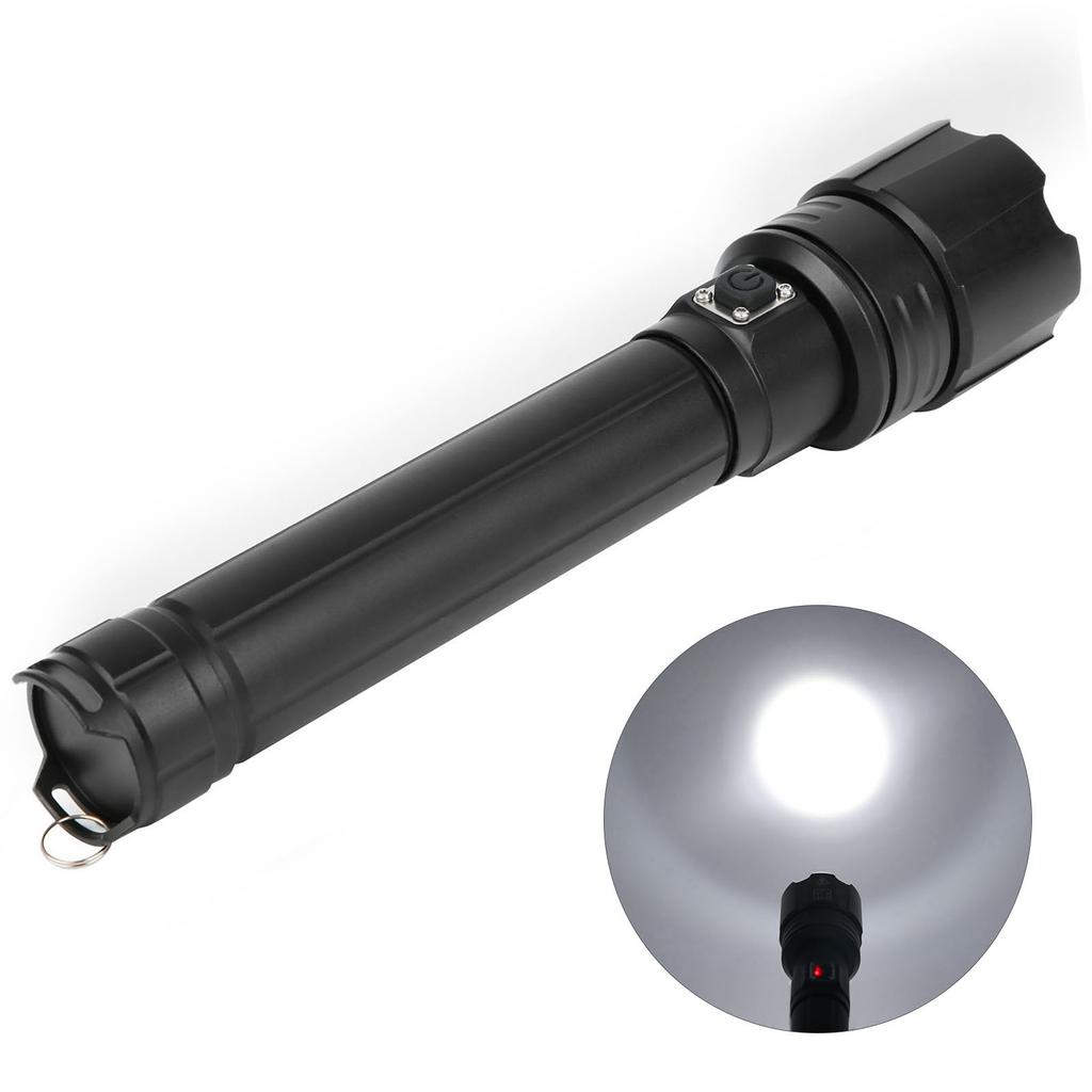 Portable LED Flashlight USB Rechargeable Zoom Flashlight with 3 Modes Emergency Torch