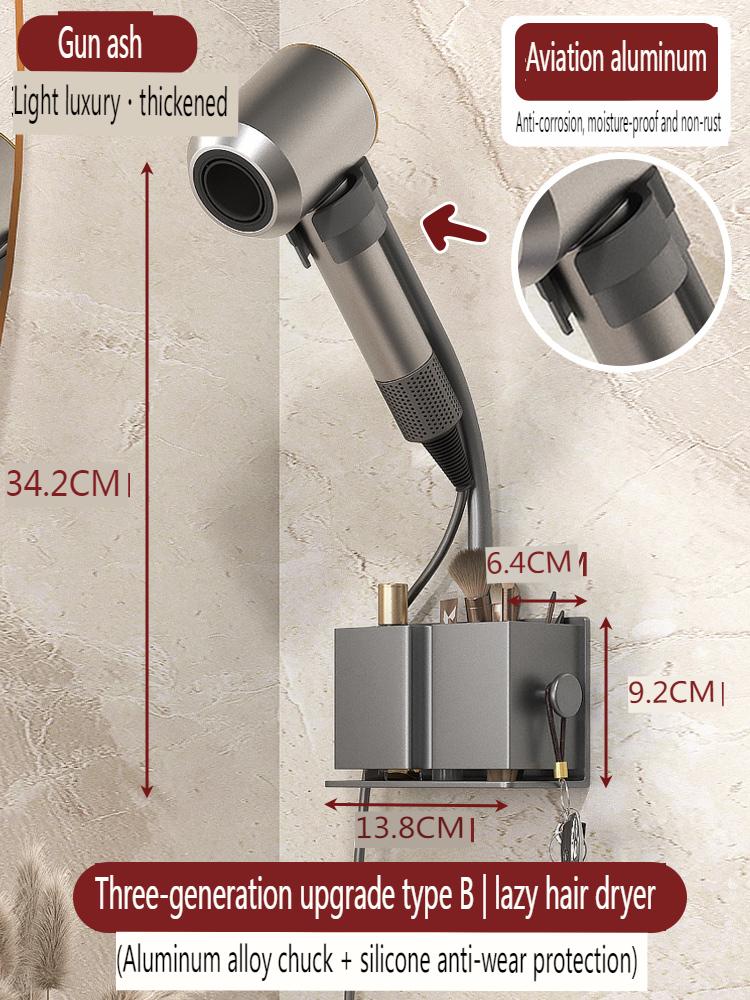 Hair Dryer Holder Wall Dryer Cradle Straightener Stand Organizer Storage Box Toilet Blower Holder Bathroom Shelves Duct Hanger