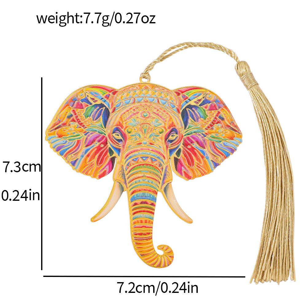 Metal Bookmark With Tassel Lightweight Creative Stationery Gift Elephant Metal Bookmark Bohemian Colorful Book Mark For Books