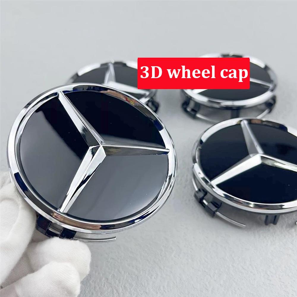 For Mercedes Benz ABS 4pcs 75mm Car Wheel Center Logo Hub Cap For Mercedes Benz B/C/E/S W213 W203 C218 A207 CLA CLS E Class    QQ60