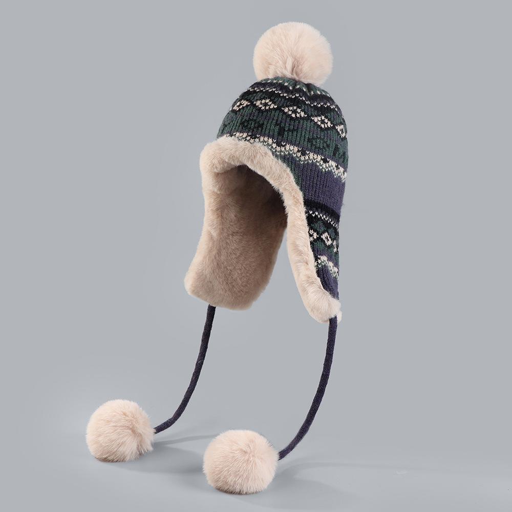 Wintermütze mit Ohrenklappen Warme Herbst- und Winterplüsch-Ohrenklappenmütze Winddicht Vielseitiger Ohrenschutz Skimütze
