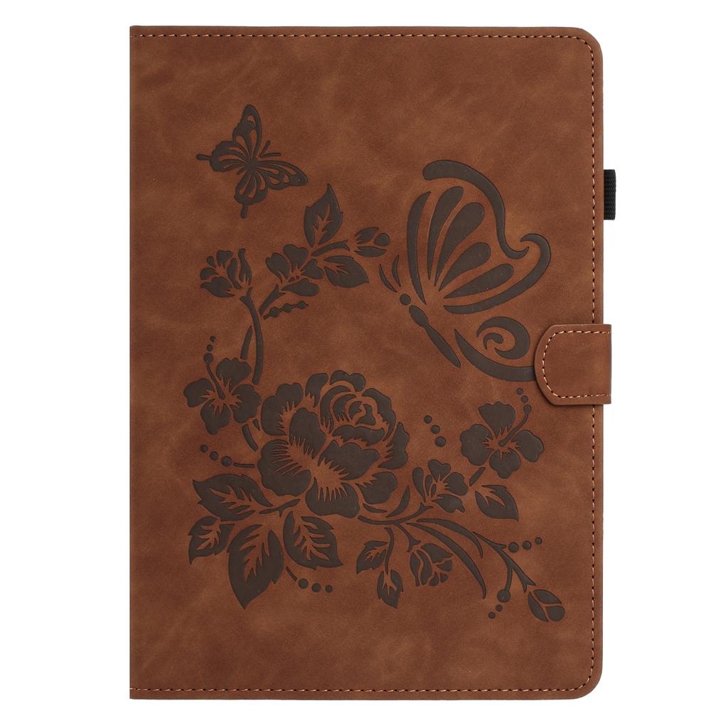 Tablet Case For iPad 9.7-inch (2018)/(2017)/Air 2/Air (2013) Card Holder Stand Butterfly Floral Imprinted Leather Cover