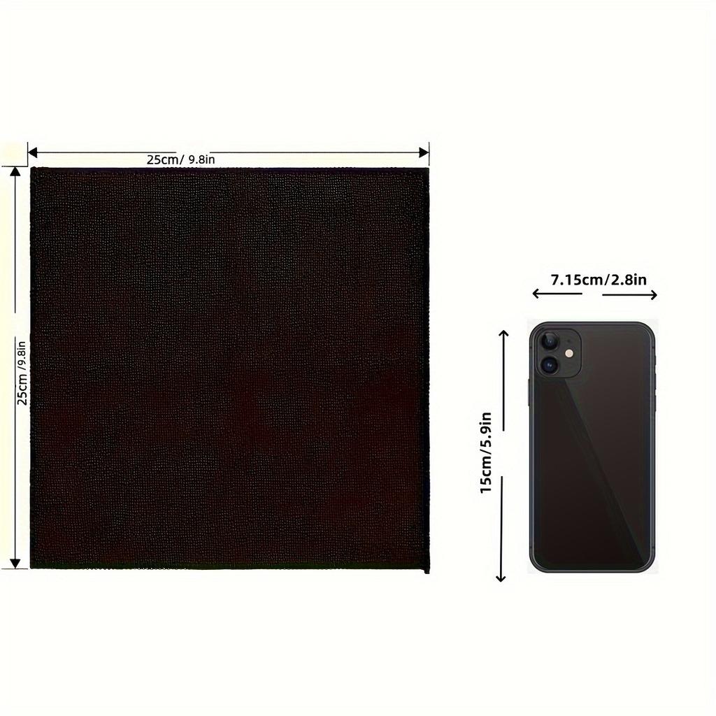 10 Stück Schwarze Mikrofaser-Reinigungstücher, Trocken & Nass verwendbar, Streifenfreies Wischen, für Küche Bad Auto