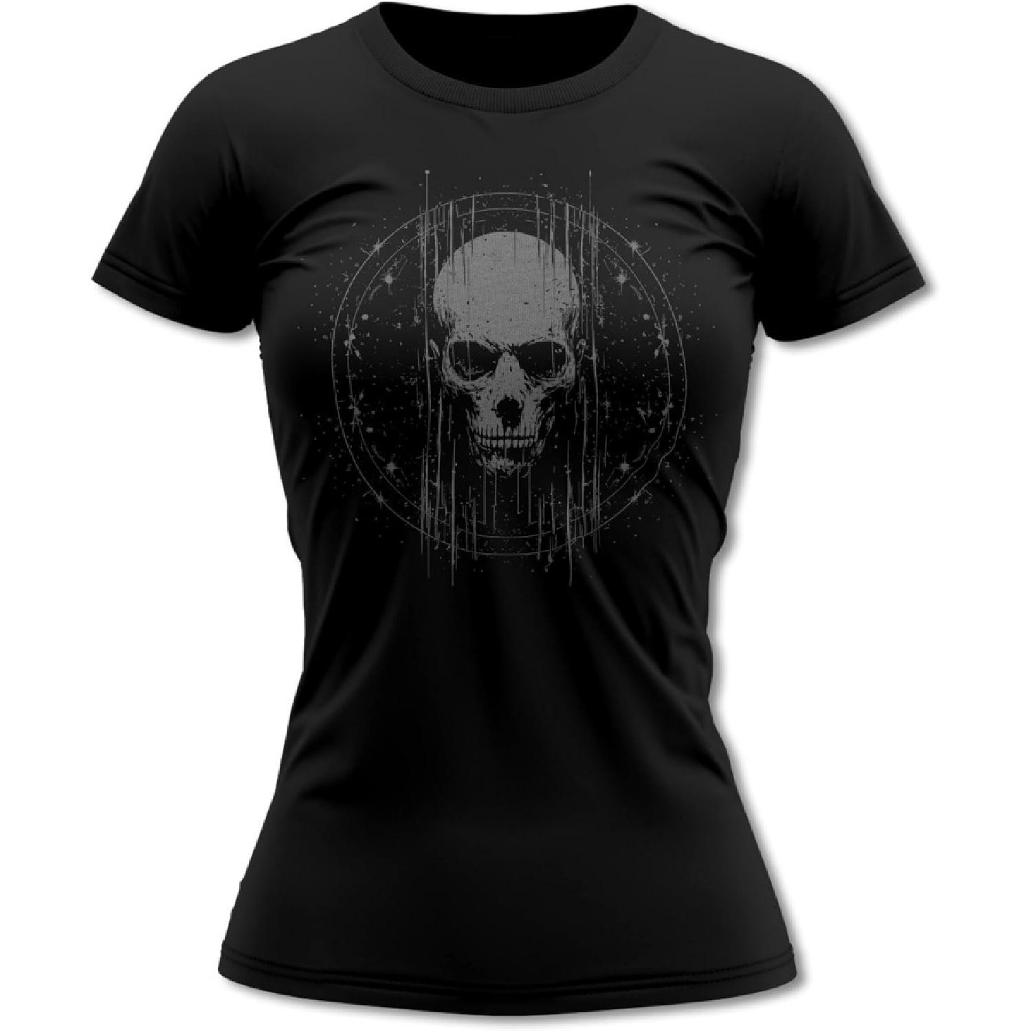 Bands and Bones Skull Circle 3 Gothic Women s T-Shirt S